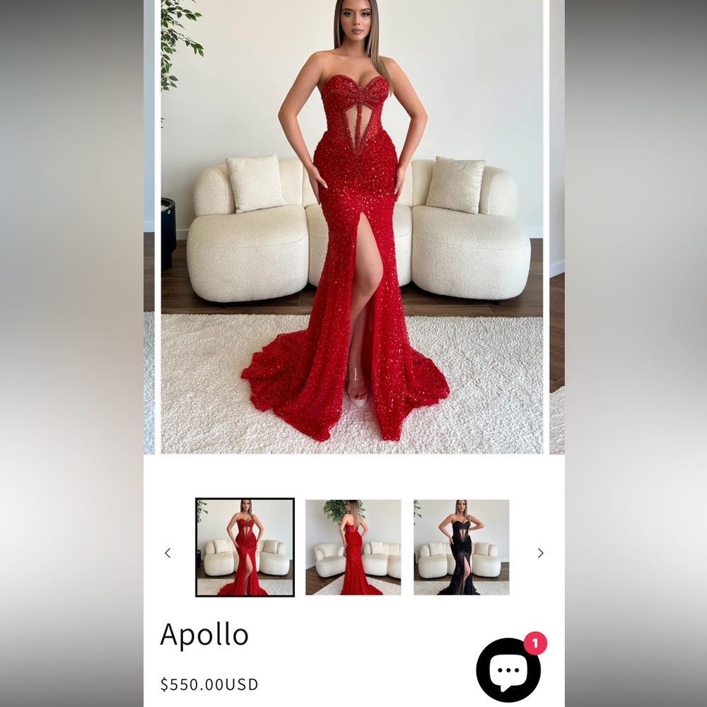 Sequin red prom dress